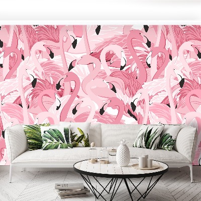 Motivtapete Rosa flamingos