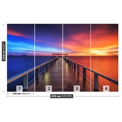 Wandtapete Sonnenaufgang-brücke