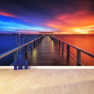 Wandtapete Sonnenaufgang-brücke