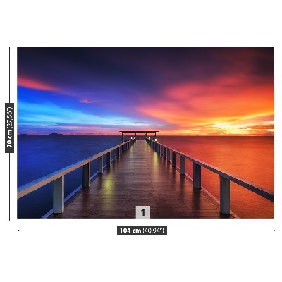 Wandtapete Sonnenaufgang-brücke