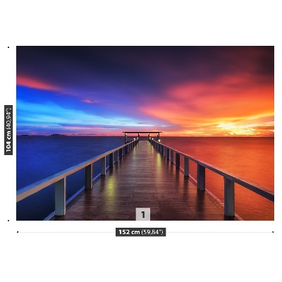 Wandtapete Sonnenaufgang-brücke