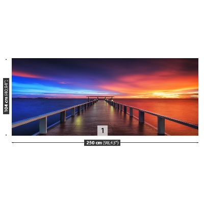 Wandtapete Sonnenaufgang-brücke