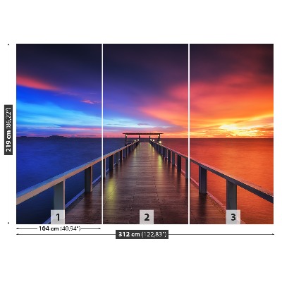 Wandtapete Sonnenaufgang-brücke