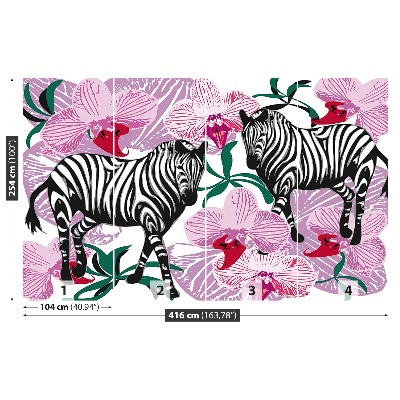 Motivtapete Zebra orchideenblüte