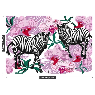 Motivtapete Zebra orchideenblüte