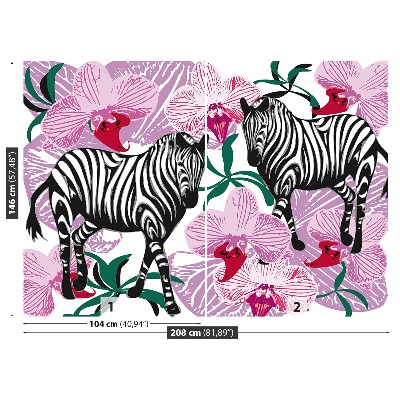 Motivtapete Zebra orchideenblüte
