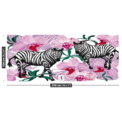 Motivtapete Zebra orchideenblüte