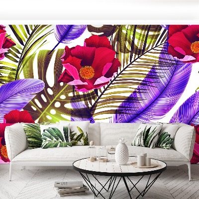 Motivtapete Blumen blätter