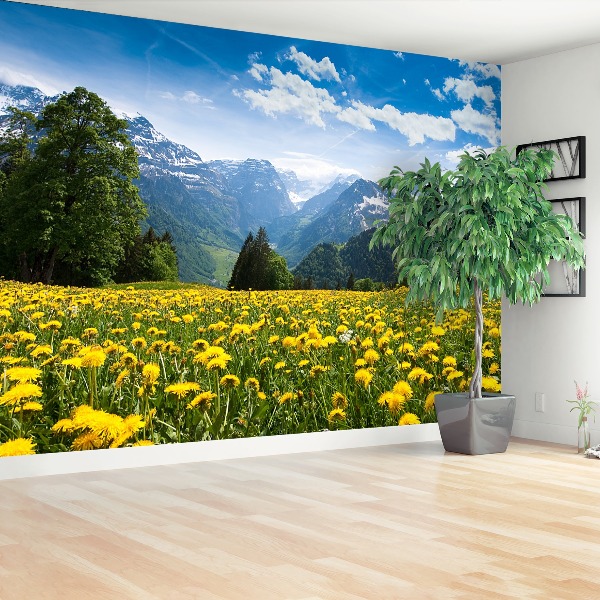 Fototapete Löwenzahn-berge