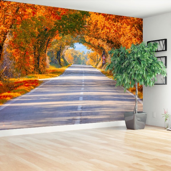 Wandtapete Straße im herbst