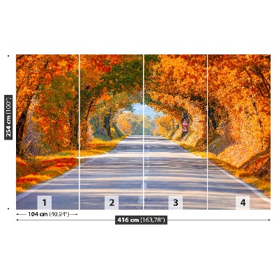 Wandtapete Straße im herbst