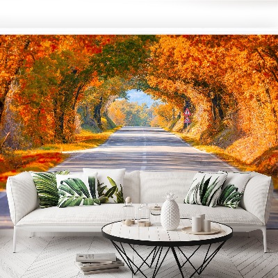 Wandtapete Straße im herbst