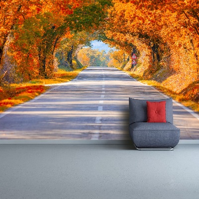 Wandtapete Straße im herbst