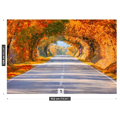 Wandtapete Straße im herbst