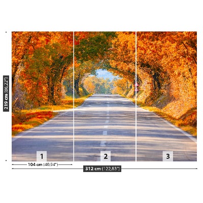 Wandtapete Straße im herbst