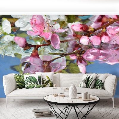 Bildtapete Kirschblüte wasser