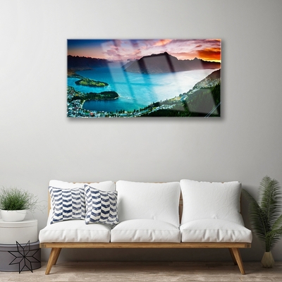 Acrylglasbilder Fjord Halbinsel Berge Landschaft