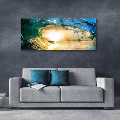Acrylglasbilder Welle Meer Sonnenuntergang Natur