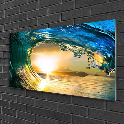 Acrylglasbilder Welle Meer Sonnenuntergang Natur