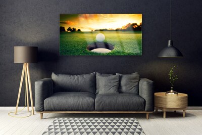 Acrylglasbilder Golfball Rasen Natur