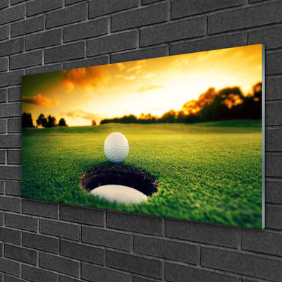 Acrylglasbilder Golfball Rasen Natur