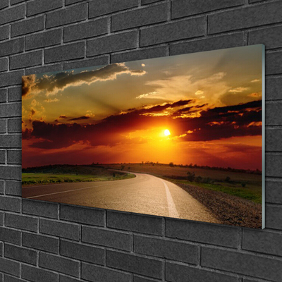 Acrylglasbilder Sonnenuntergang Straße Landschaft