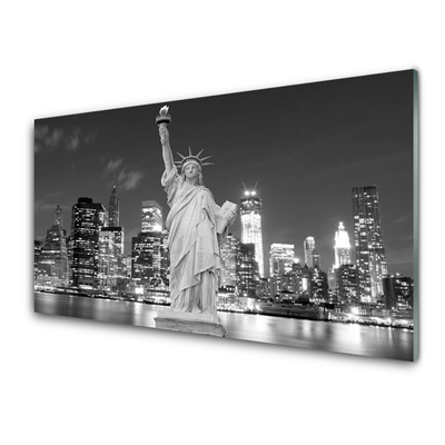 Acrylglasbilder Freiheitsstatue New York Gebäude