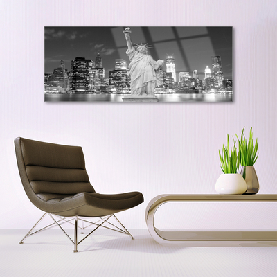 Acrylglasbilder Freiheitsstatue New York Gebäude