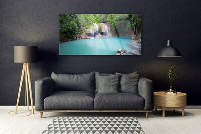 Acrylglasbilder Wasserfall Waldsee Natur