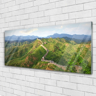 Acrylglasbilder Chinesische Mauer Berge Landschaft