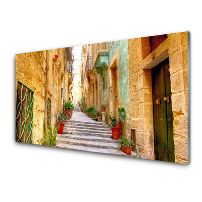 Acrylglasbilder Altstadt Gasse Gebäude