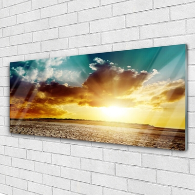 Acrylglasbilder Sonne Wolken Wüste Landschaft