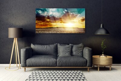 Acrylglasbilder Sonne Wolken Wüste Landschaft