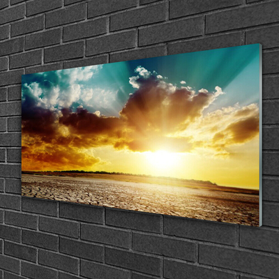 Acrylglasbilder Sonne Wolken Wüste Landschaft