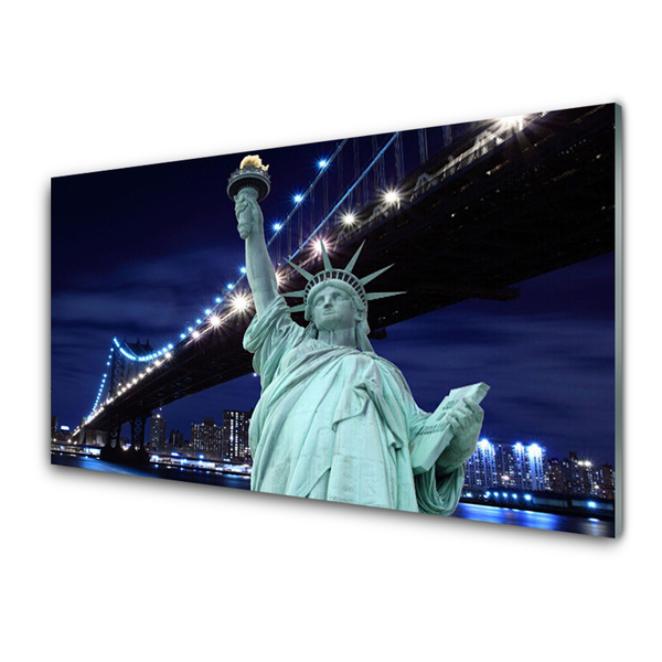 Acrylglasbilder Brücke Freiheitsstatue Architektur
