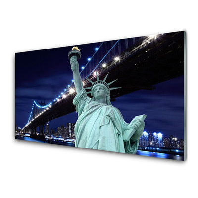 Acrylglasbilder Brücke Freiheitsstatue Architektur