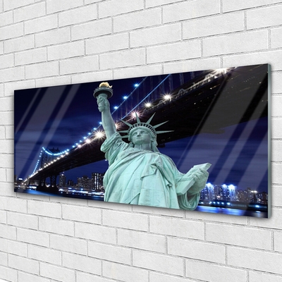 Acrylglasbilder Brücke Freiheitsstatue Architektur