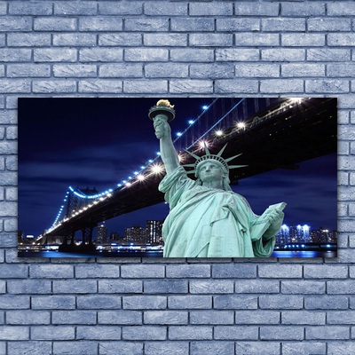 Acrylglasbilder Brücke Freiheitsstatue Architektur