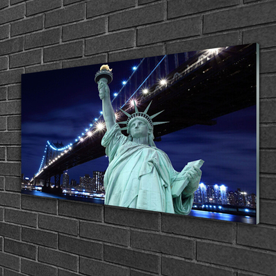Acrylglasbilder Brücke Freiheitsstatue Architektur