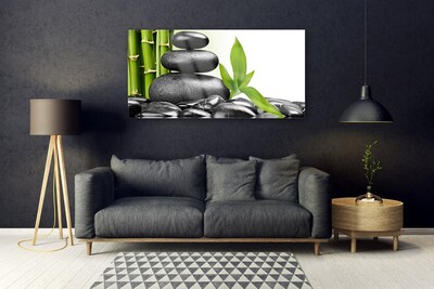 Acrylglasbilder Steine Blätter Kunst