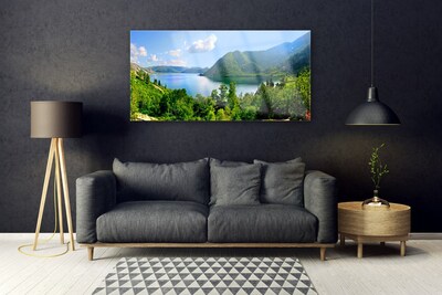 Acrylglasbilder Wald See Gebirge Landschaft