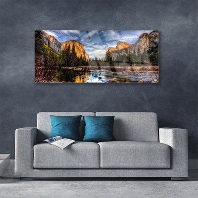Acrylglasbilder Gebirge Wald See Natur