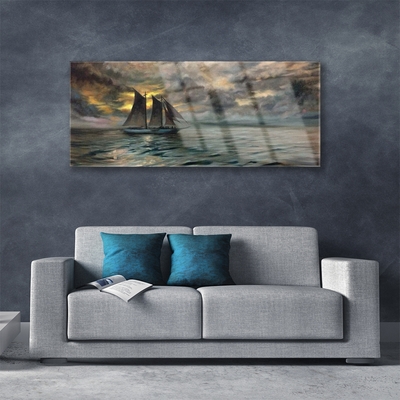 Acrylglasbilder Meer Boot Landschaft