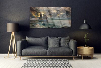Acrylglasbilder Meer Boot Landschaft