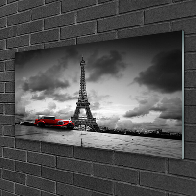Acrylglasbilder Eiffelturm Auto Architektur