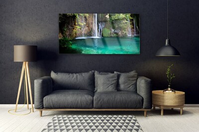 Acrylglasbilder See Wasserfall Natur