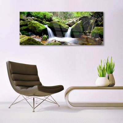 Acrylglasbilder Wasserfall Felsen Natur