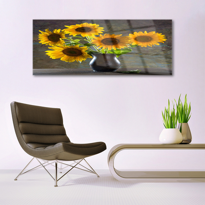 Acrylglasbilder Sonnenblumen Blumenvase Pflanzen