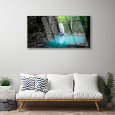 Acrylglasbilder See Wasserfall Natur