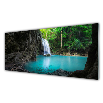 Acrylglasbilder See Wasserfall Natur